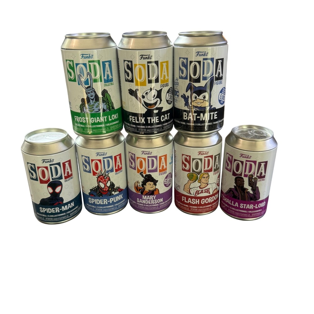Funko SODA Figures‎ Lot of 8 Collectible Vinyl Figures Loki Felix Spider-Man